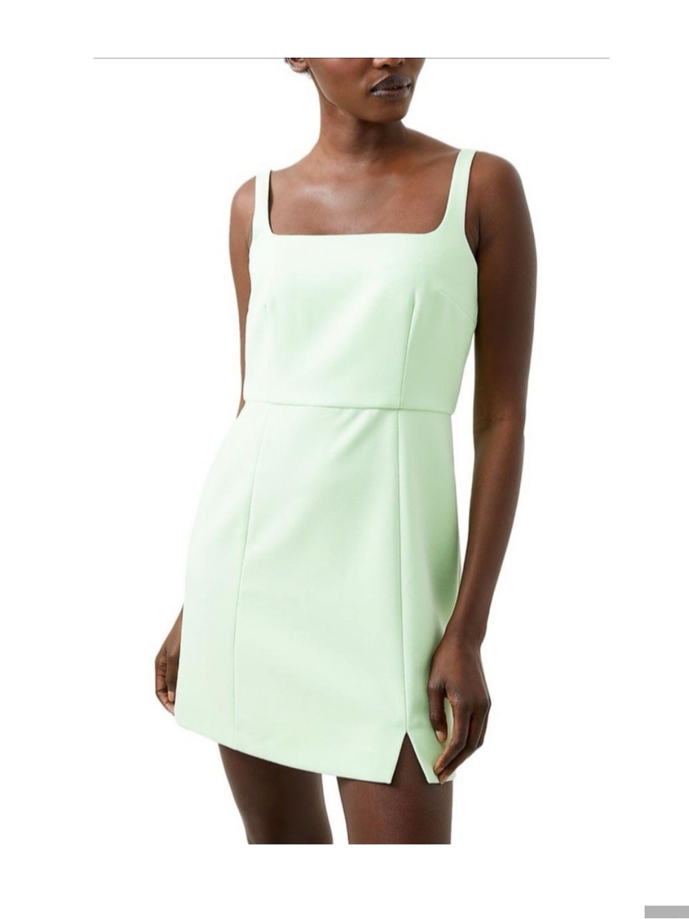 French Connection Mint Green Square-Neck Mini Dress